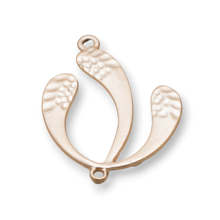 Fancy Leaf Zamak-Komponenten mit 2 Ringen 27 x 35 mm 40 Stk. Golden Light