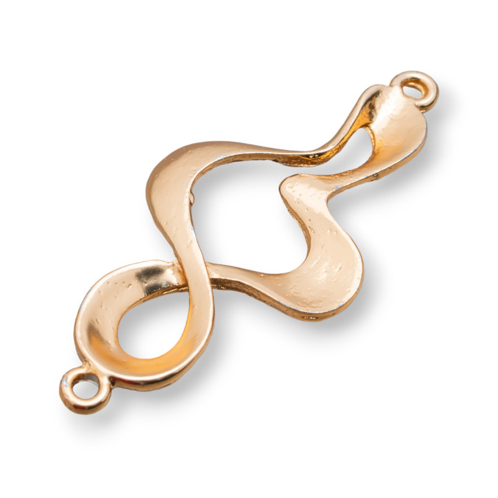 Componentes Zamak Trenzado Espiral Con 2 Anillos 22x46mm 30pzs Dorado Satinado