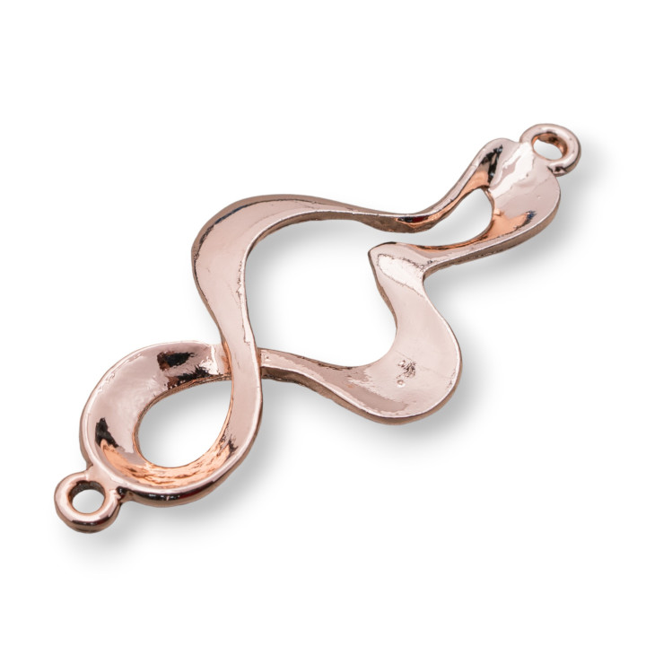 Componentes De Zamak Espiral Trenzada Con 2 Anillos 22x46mm 30pzs Oro Rosa Claro