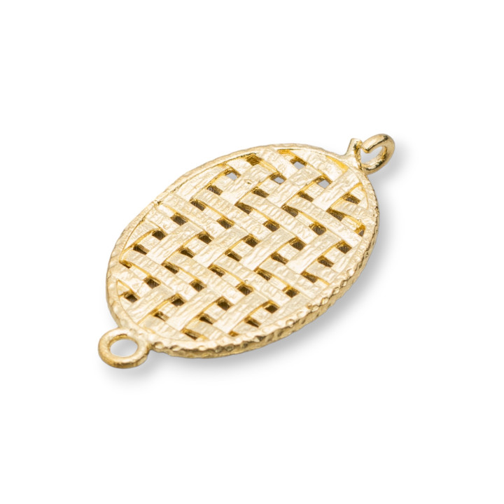 Connecteur de composant ovale en bronze avec vannerie 15x28mm 24pcs