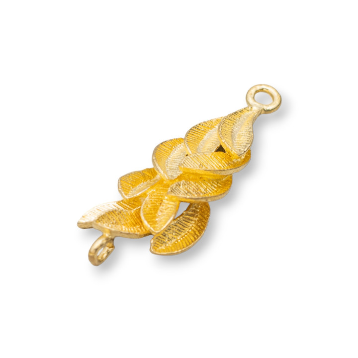 Connecteur de composant en bronze de branche de feuille ondulée 12x34mm 18pcs