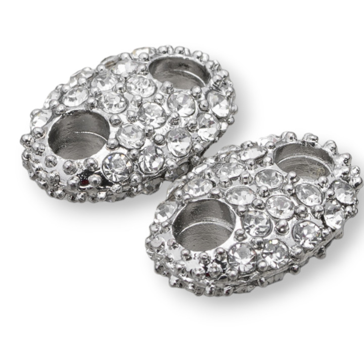 Connecteur de composant de maille marine en laiton avec strass 14x20mm