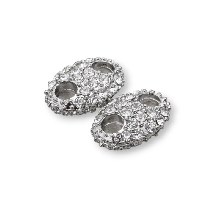 Connecteur de composant de maille marine en laiton avec strass 17x25mm 16pcs