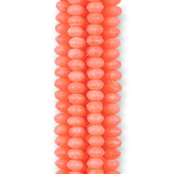 Coral Bambú Rosa Rondelle Facetado 05x03mm