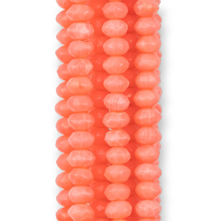 Koralle Bambus Rosa Rondelle facettiert 06x04mm