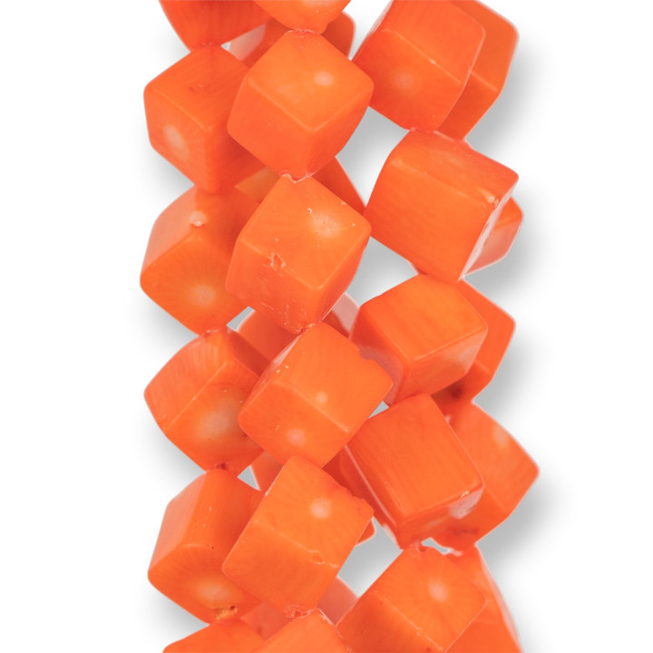 Coral Bamboo Orange Cube Διαγώνια Τρύπα 08-09mm