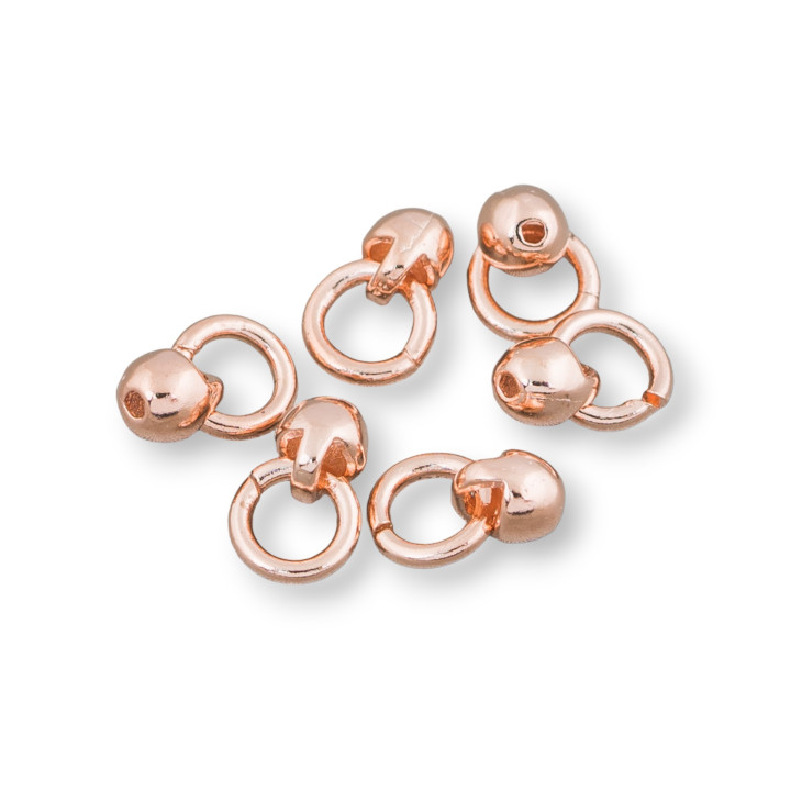 Coprinodo Finale Con Anello Di Argento 925 Coppetta Da 3mm Anellino Da 4mm 10gr 65pz Ca. Oro Rosa