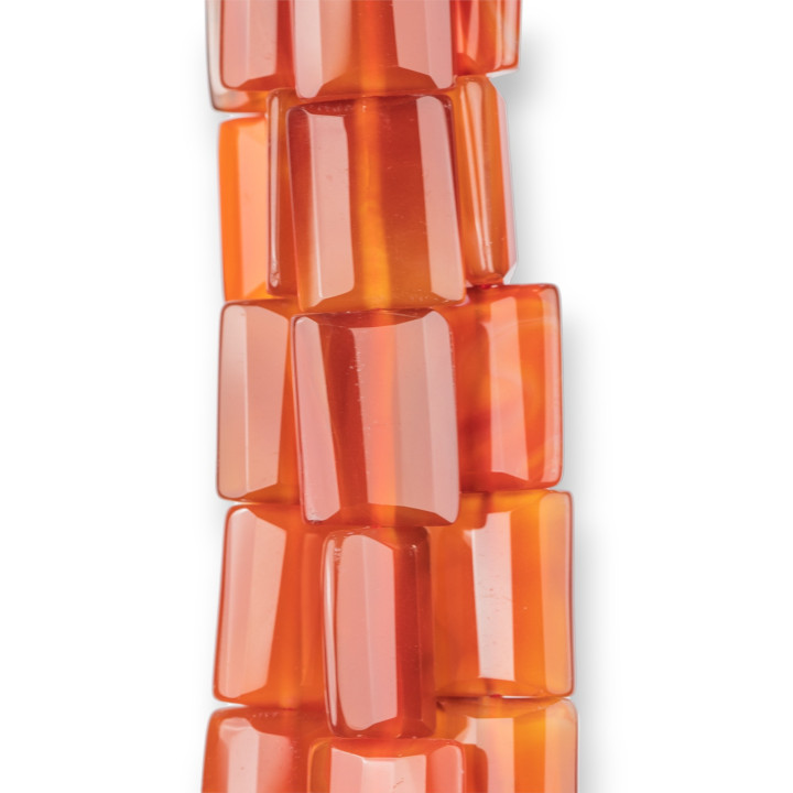 Cornaline Rouge Plat Rectangle Facette 18mm