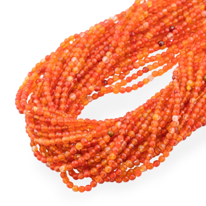 Faceted Red Carnelian 03mm Orange
