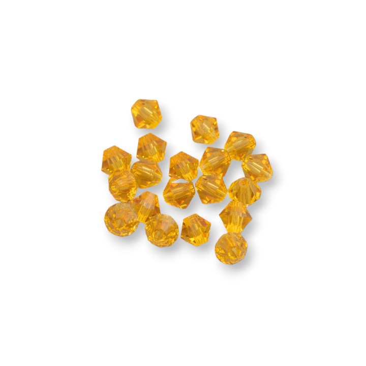 Cristaux Swarovski Bicone 04mm Marque Preciosa - 100pcs - Jaune ocre