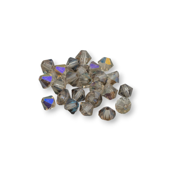 Cristaux Swarovski Bicone 04mm Marque Preciosa - 100pcs - Violet Fumée