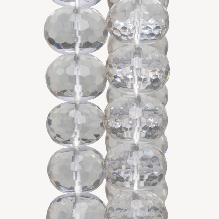 Cristal de Roca Rondelle Facetado 18x13mm