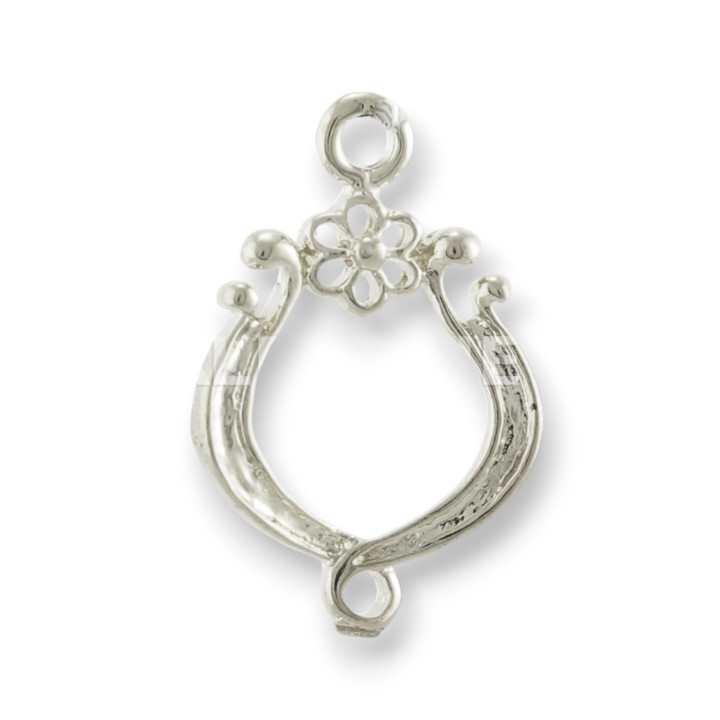 Espaciador de conector de latón elegante 15 mm 40 piezas Plata