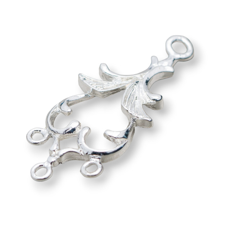 Entretoise Connecteur Laiton Lustre 13x33mm 60pcs Argent