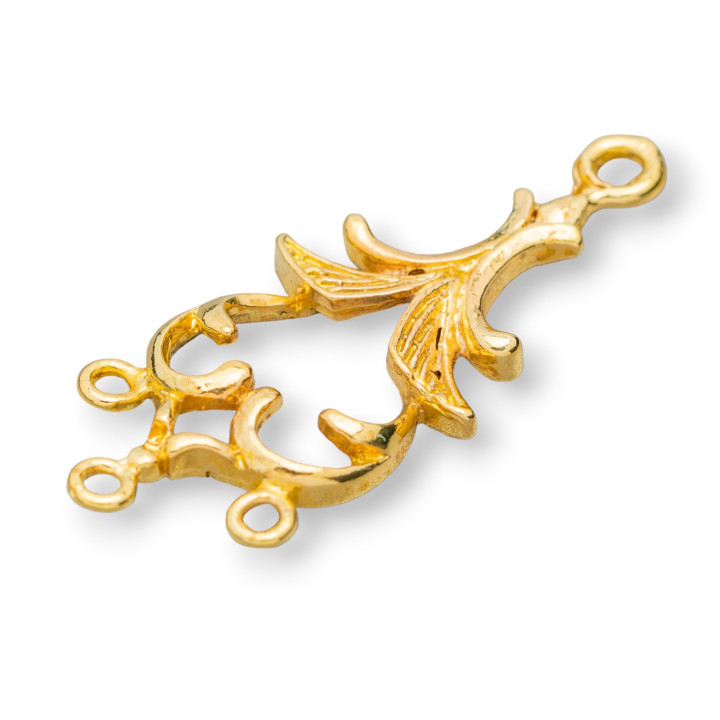 Conector espaciador Araña de latón 13x33mm 60pcs Dorado