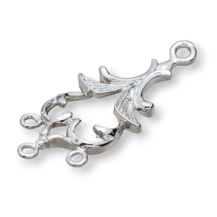 Espaciador Conector Latón Candelabro 13x33mm 60pcs Rodio