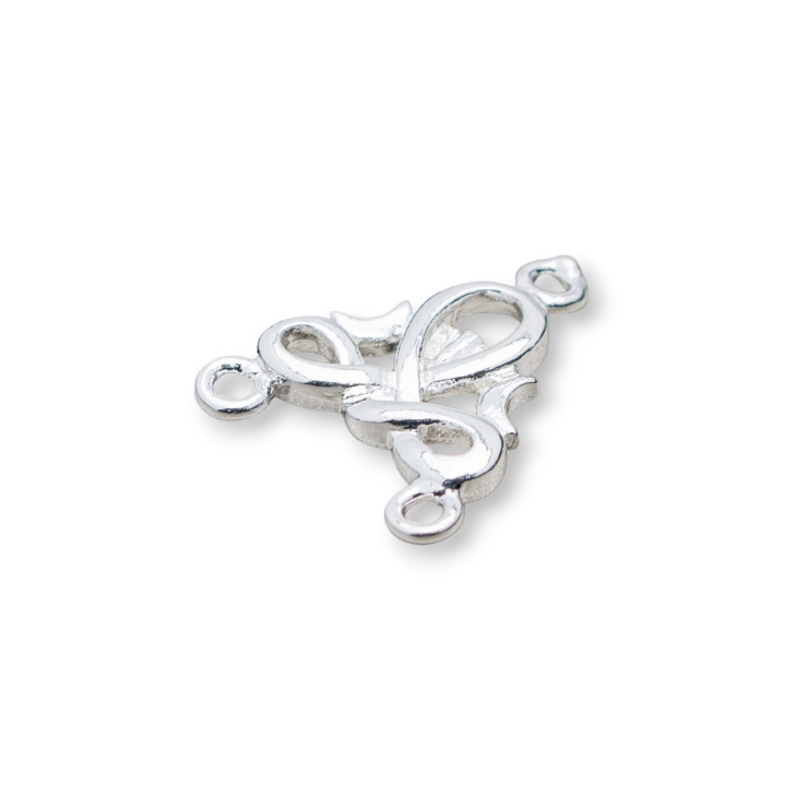 Conector espaciador Araña de latón 15x18mm 80pcs Plata