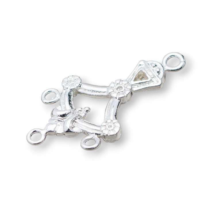 Conector espaciador Candelabro de latón 15x28mm 70pcs Plata