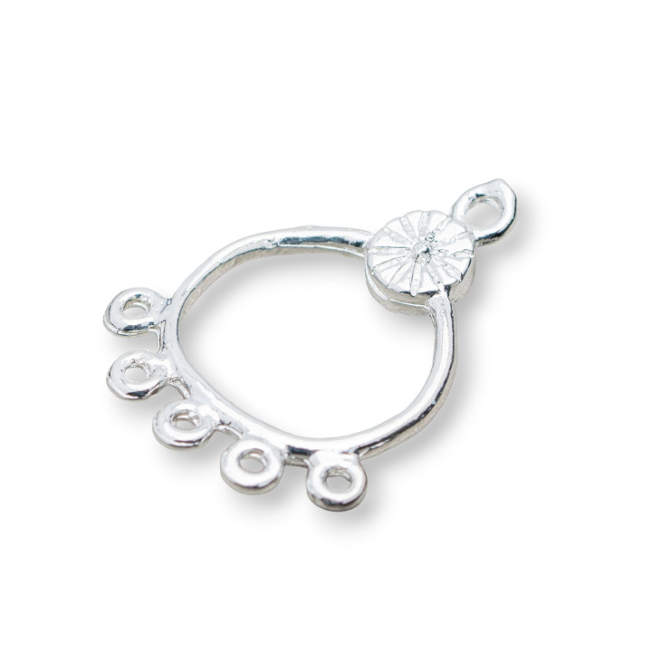 Conector espaciador Araña de latón 18x23mm 80pcs Plata