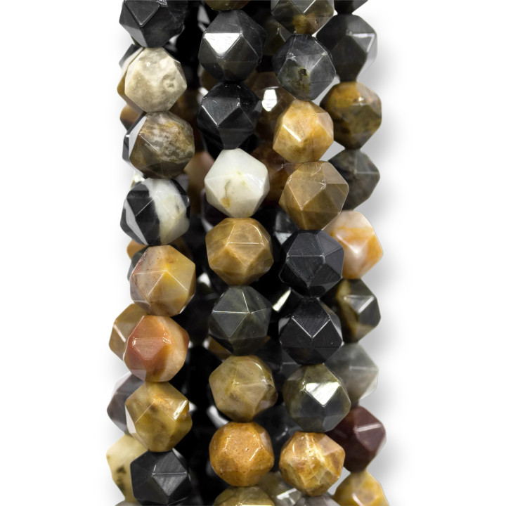 Diaspro Oceanico Ocean Jasper Icosaedro Perlina Tonda Sfaccettata 10mm