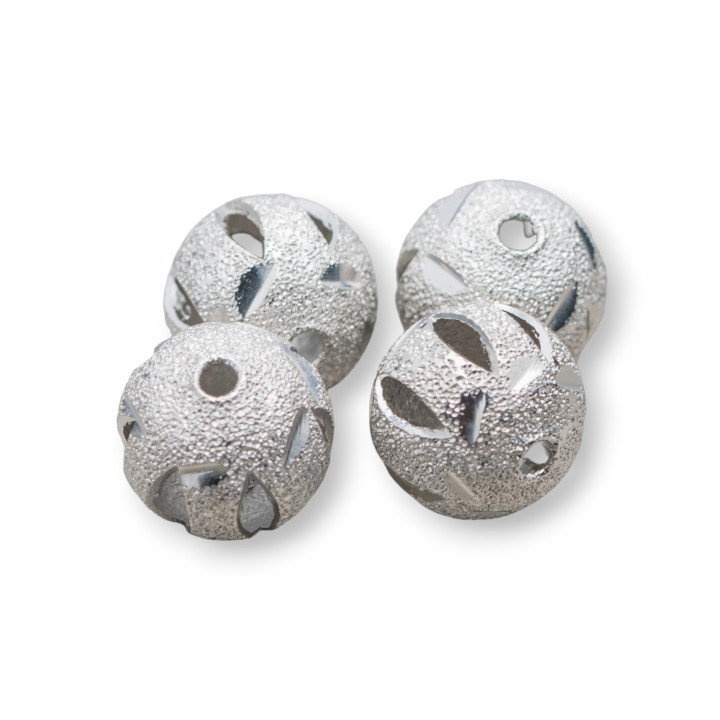 Bolas Espaciadoras Diamante Latón Perforado 10mm 100pcs 60gr Rodio