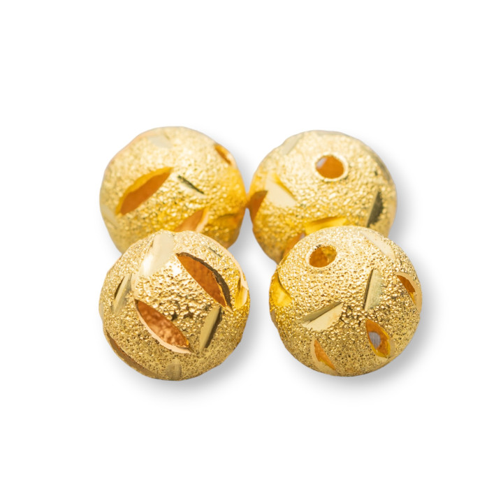 Bolas Espaciadoras Latón Diamantes Perforado 12mm 70pcs 60gr Dorado