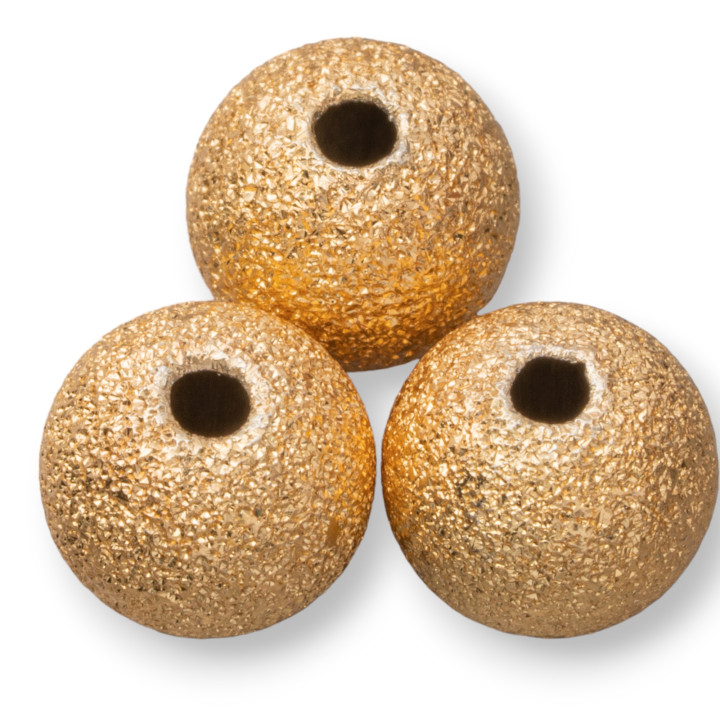 Boules Intercalaires Argent 925 Satiné 08mm 10pcs Doré