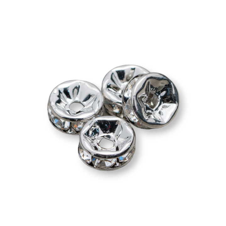 Messing Strass Unterlegscheiben Abstandshalter Tschechien Qualität 04mm Rhodium 100St