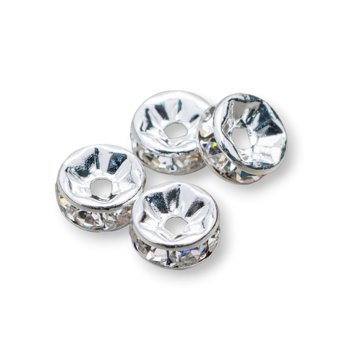 Messing Strass Unterlegscheiben Abstandshalter Tschechische Republik Qualität 10 mm 100 Stück Silber