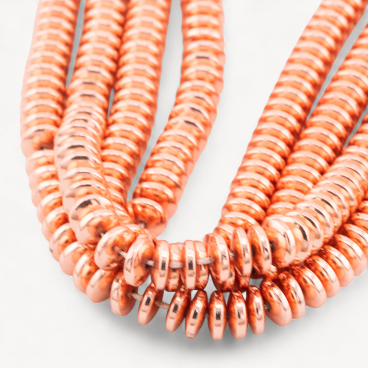 Αιματίτης Rondelle 10x3,5mm Ροζ χρυσός