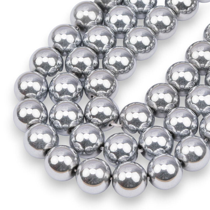 Smooth Round Silver Hematite 12mm