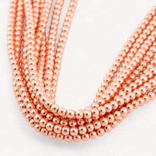 Hematite Redondo Liso 03mm Oro Rosa