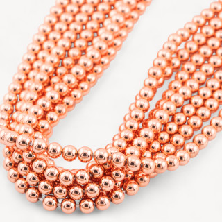 Hematite Redondo Liso 04mm Oro Rosa