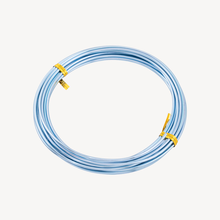 Alambre Aluminio Moldeable Diámetro 2,0mm 5mt Azul Claro