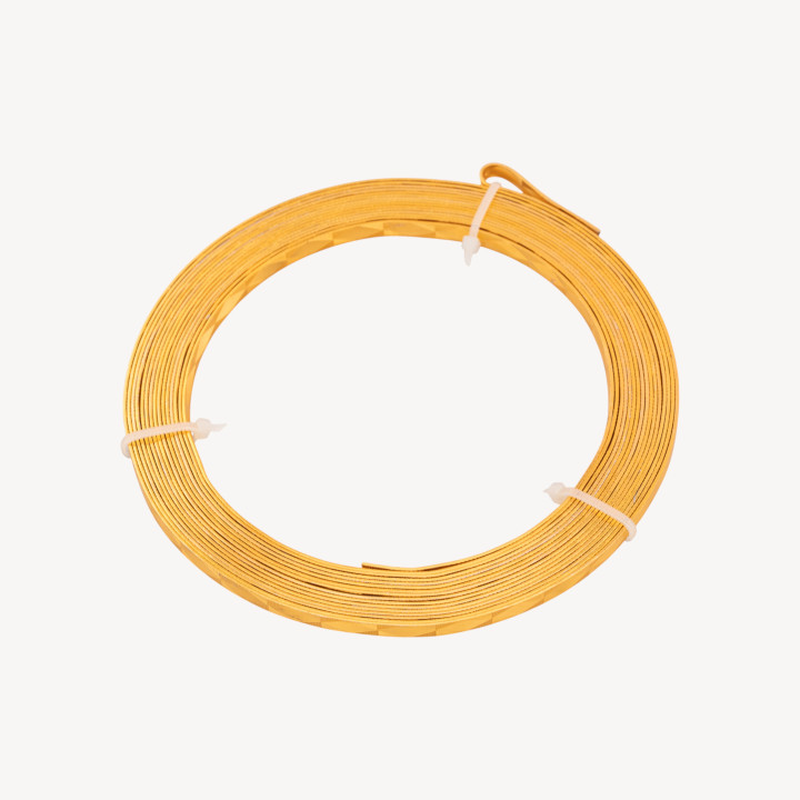 Flacher bearbeiteter Aluminiumdraht 5,0x1,0mm 55gr 5mt Gold 24k