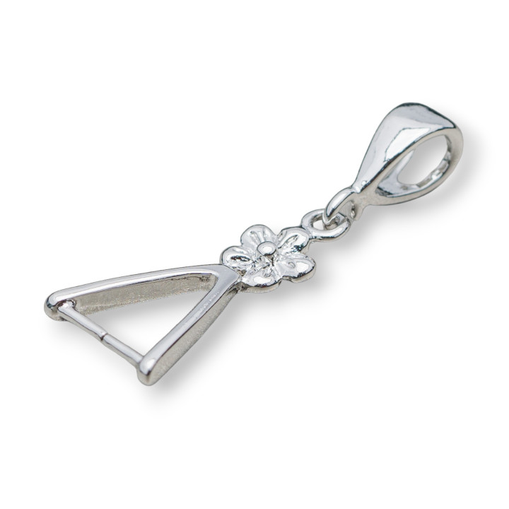 Gancio Per Pendenti Di Ottone 11x33mm 40pz Rodiato