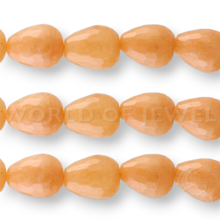 Giada Arancio Gocce Briolette Sfaccettate 8x12mm