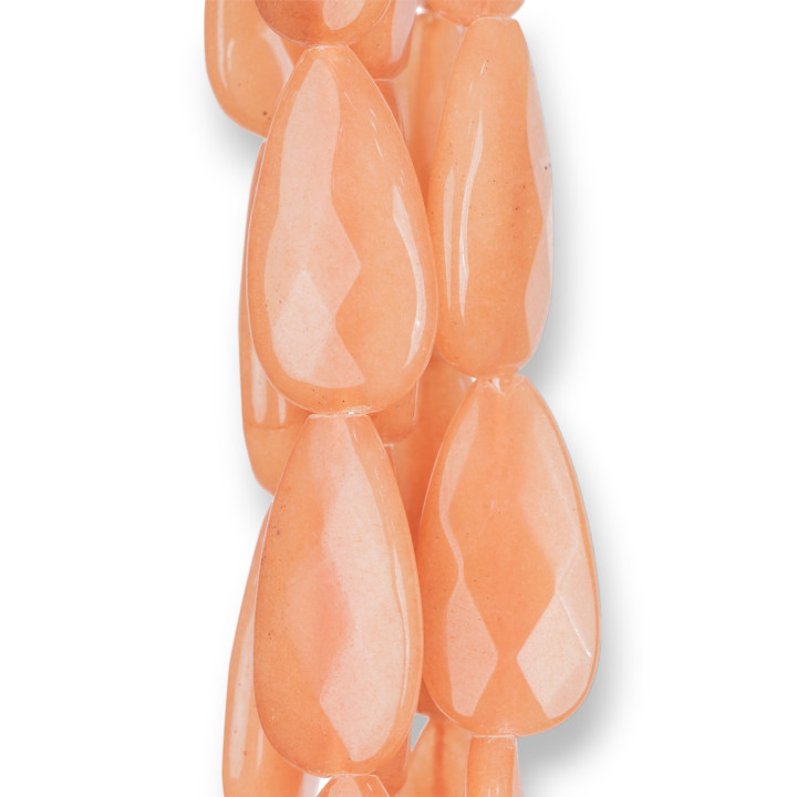 Πιάτο Faceted Orange Jade Drops 18x35mm