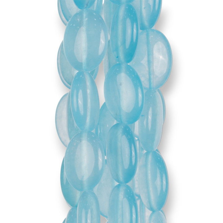 Jade Celeste Plano Ovalado 12x16mm