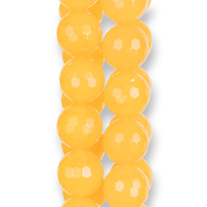 Faceted Yellow Jade 18mm Intense