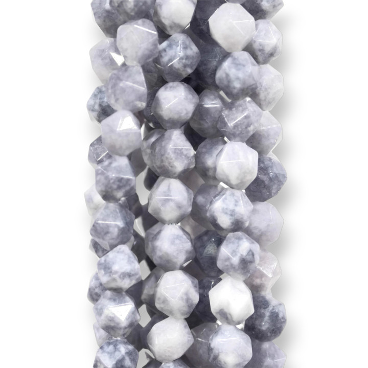Jade Gris Icosaèdre Facetté 8mm