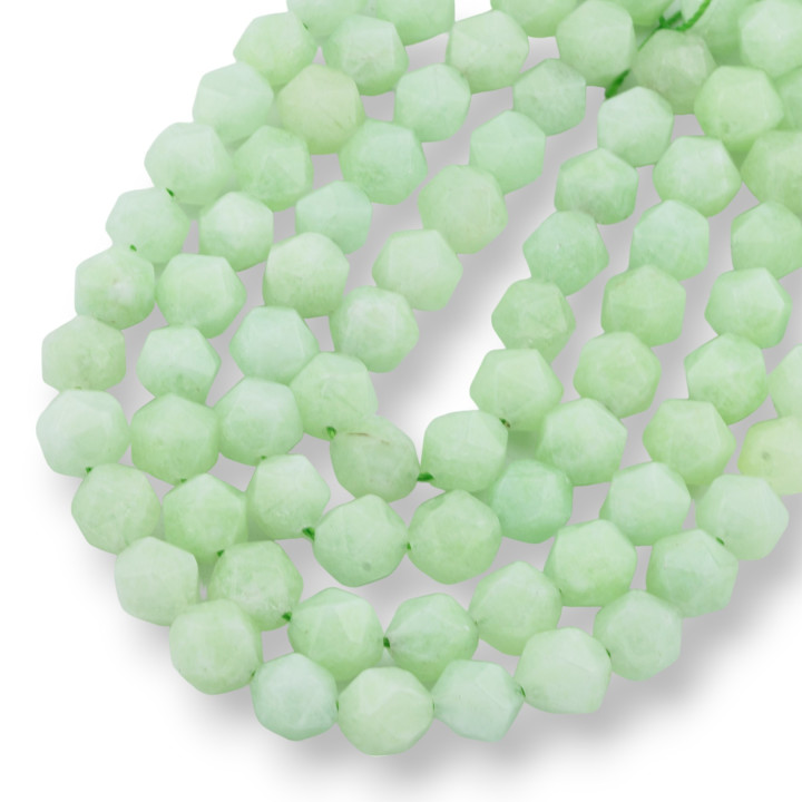 Jade Lime Faceted Icosahedron 10mm