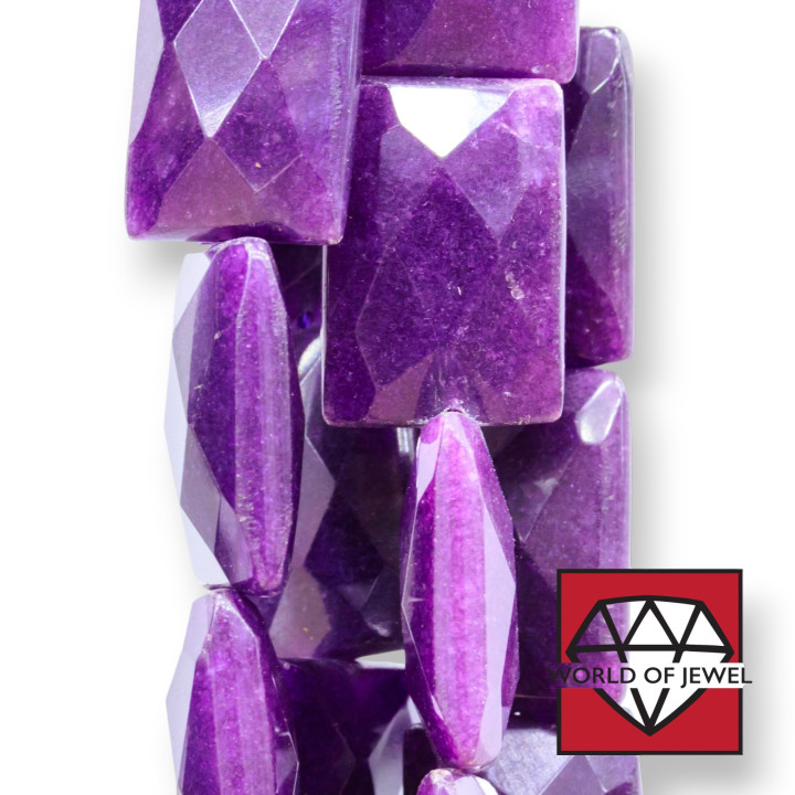 Jade Violet Plat Rectangle Facette 10x14mm