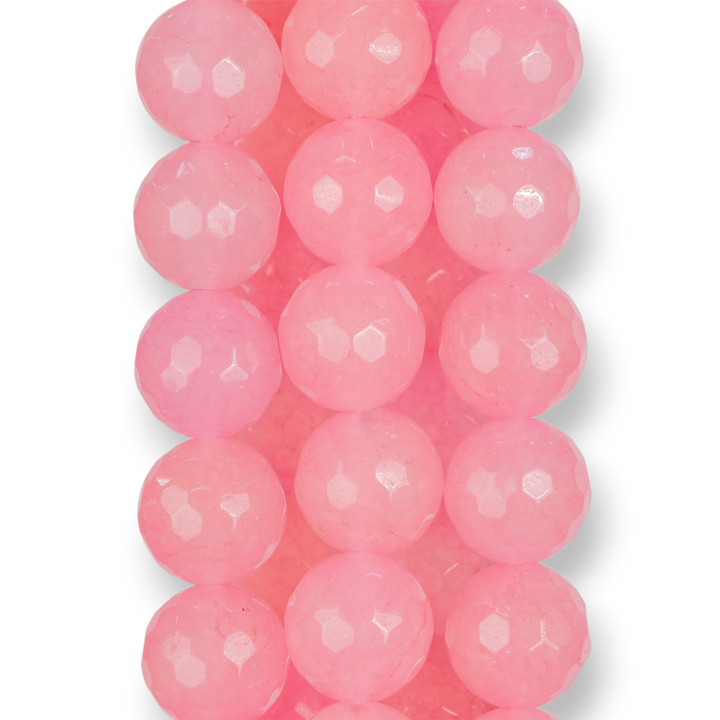 Jade Rhodochrosite Facette 14mm Fuchsia