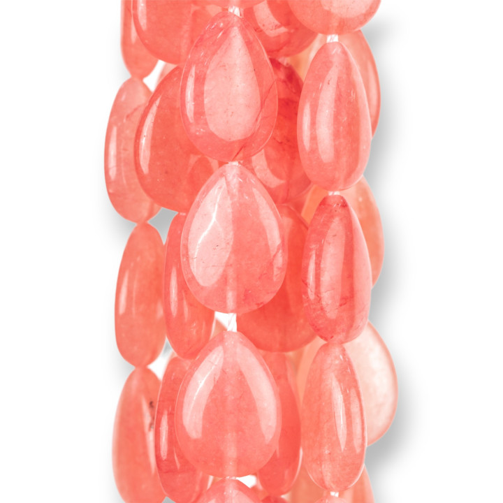 Rhodochrosit Jade glatte flache Tropfen 25x35mm