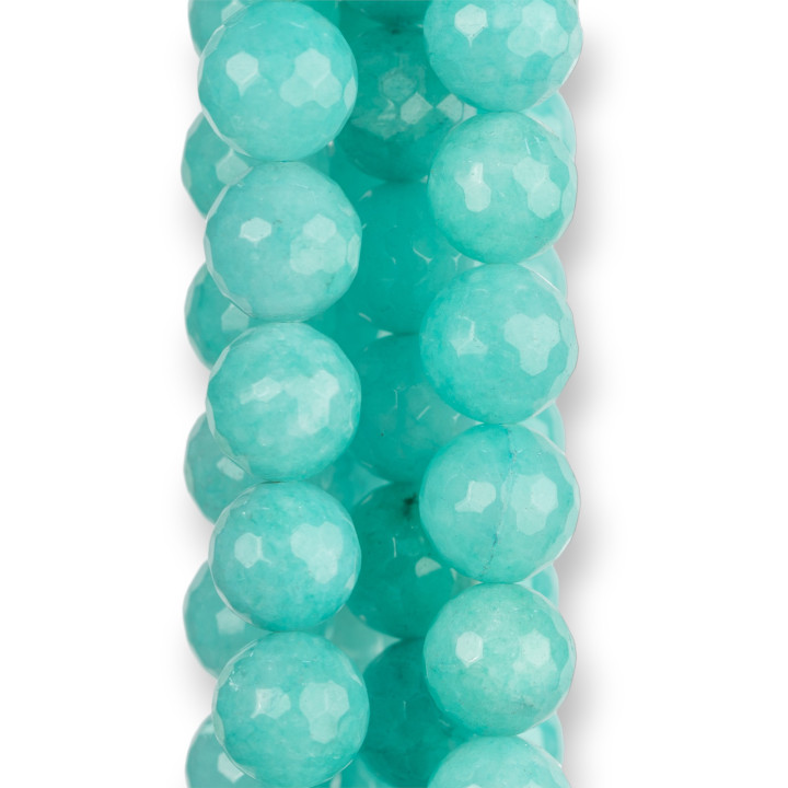 Facettierte Türkis-Jade 12 mm klar