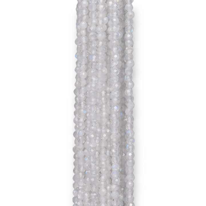 White Labradorite Faceted Diamond Cut 2.2mm Top