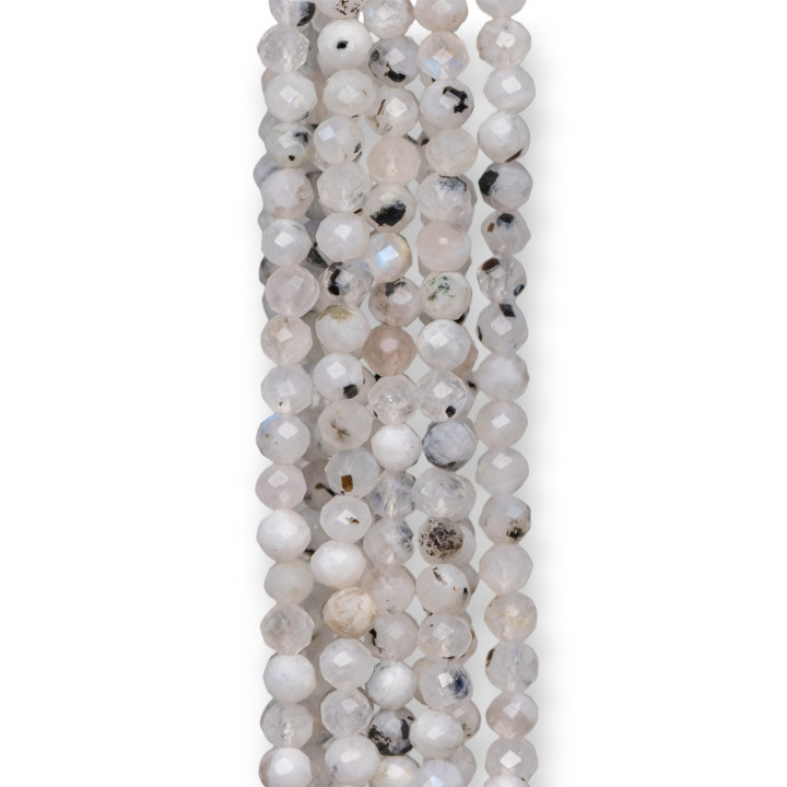 White Labradorite Faceted Diamond Cut 4.0mm Mix