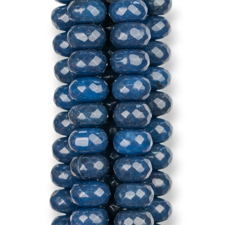 Jade Sapphire Faceted Rondelle 12x8mm