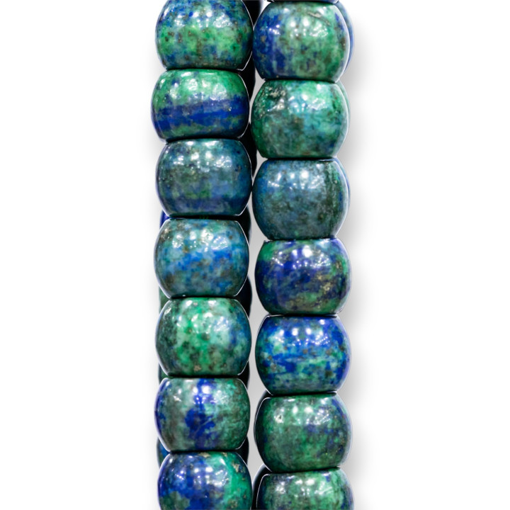 Lapis Lazuli Afghanistan (Chrysocolla) Barrel 12x10mm